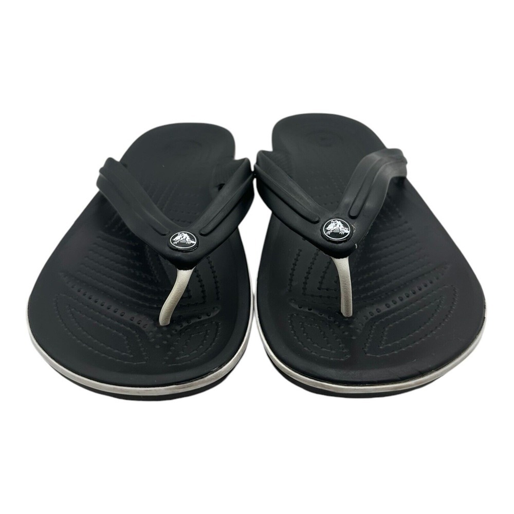 Crocs Unisex Crocband Flip‎ Flops Thong Sandals 11033 Black Men's 9 Women's 11 - Picture 4 of 11